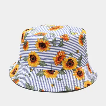 Dört Mevsim Pamuk Çiçek Baskı Kova Şapka Balıkçı Şapka Açık Seyahat güneşlikli kep Erkekler ve Kadınlar için 181