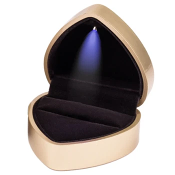 Ekran Depolama Mücevher Kutusu ile Kalp şeklinde LED Alyans Kutusu