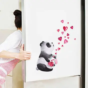 Elle çizilmiş Panda Duvar Sticker Çin tarzı sanatsal fresk Oturma Odası yatak odası dolabı dekorasyon Ev Dekor sevimli Çıkartmalar