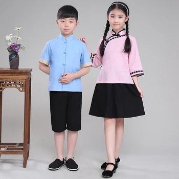 Erkek Kız Çin Geleneksel Kostüm Çocuklar Anicent Hanfu Giyim Kıyafet Çin Cumhuriyeti Tang Giyim Sahne Gösterisi için 89