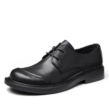 Erkekler Kalın Alt Moda Yaz Oxfords Bahar yüksek kalite hakiki deri ayakkabı Erkekler, Dantel-Up İş erkek ayakkabısı, erkek Elbise Ayakkabı