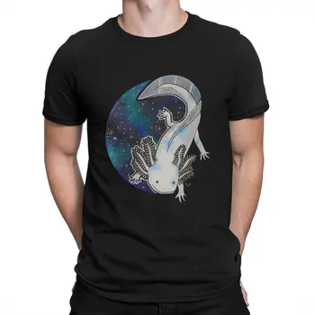 Galaxy Sanat T Shirt Erkekler için Saf Pamuk Harika T-Shirt O Boyun Axolotl Sevgilisi Tees Kısa Kollu Giyim Baskı