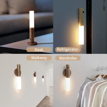 Gece Lambası Çıkarılabilir el feneri Otomatik Açık / Kapalı şarj edilebilir LED Sensör dolap ışığı Kendinden Yapışkanlı ve Manyetik Merdiven Lambası
