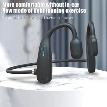 Gerçek Hava iletimli kulaklık Bluetooth uyumlu 5.0 Kablosuz Kulaklık Spor mikrofonlu kulaklık Egzersiz Koşu Sürüş