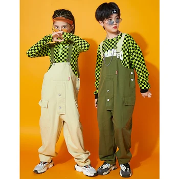 Gevşek Dansçı Kıyafeti Çocuklar Hip hop giysileri Sokak Giyim Konser Kıyafetler Sahne Kostüm tasarımcı kıyafetleri Festivali Kıyafet JL3937
