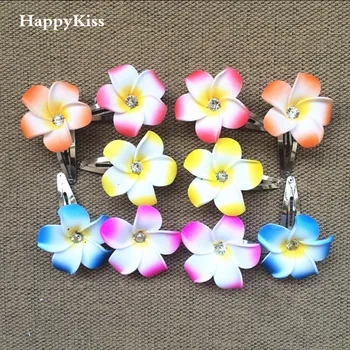 HappyKiss 50 adet Hawaiian bridalBB çiçek takı Frangipani Polimer kil frangipani yapay çiçek Kız düğün gelin