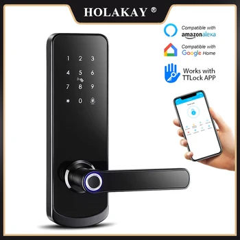 HOLAKAY Akıllı Kapı Kilidi Parmak İzi Bluetooth Kilidi Akıllı dokunmatik ekran Kilidi Dijital Güvenli Kod Tuş Takımı Sürgü Ev Otel İçin