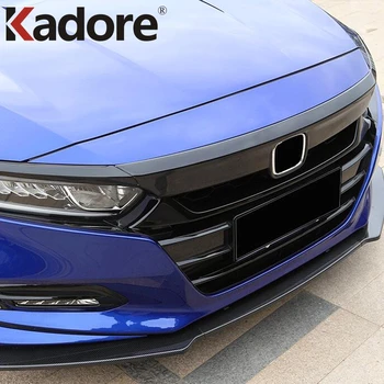 Honda Accord 2018 2019 için 2020 Karbon Fiber Ön Kaput Motor Dekoratif Kapak Trim Kafa Tampon Grille Şerit Araba Aksesuarları