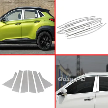 Hyundai Kona Encino 2017 2018 2019 2020 2021 Araba Sticker Kapak Vücut Garnitür Ayağı Pencere Orta Şerit Trim Çerçeve Parçaları Hood