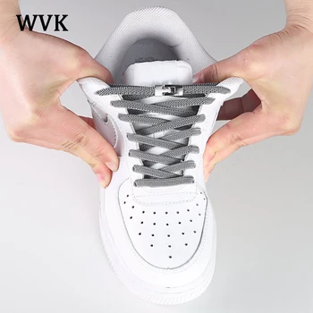 Hızlı Hiçbir Kravat Ayakabı Elastik Çapraz toka Düz Ayakkabı bağcıkları Çocuklar Yetişkin Unisex Sneakers Metal Kilit Ayakkabı Bağı Tembel Danteller Dizeleri