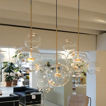 Iskandinav sadelik LED kolye ışık Yaratıcı kişilik postmodern oturma odası restoran yatak odası kabarcık topu led kolye lamba