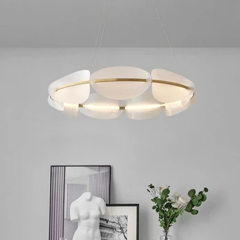 Iskandinav yaratıcı modern oturma odası basit kişilik yemek odası yatak odası oturma odası ışık lüks LED halka petal avize