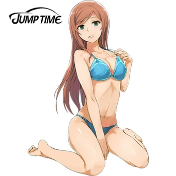 JumpTime 13cm x 8.9 cm Araba Sticker Anime Kamiki Mirai Vinil Wrap Seksi Güzellik Bikini Bayan Araba çıkartma Yarış