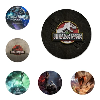 Jurassic Park Dünya Logosu Broş Pin Cosplay Rozeti giysi aksesuarları Sırt Çantası Dekorasyon Hediye 58mm
