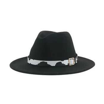 Kadın fötr şapkalar erkek Şapka Fedoras Şapkalar Kadınlar için Panama İnek Kemer Sevimli 2021 Yeni Elbise Keçe Kış Kadın Şapka Sombreros De Mujer