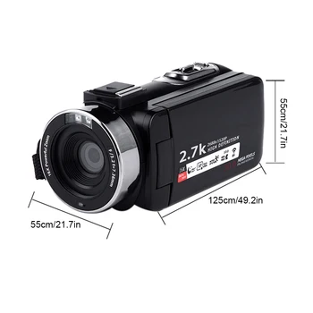 Kamera 24MP Gece Görüş LCD Kamera Dokunmatik Ekran 18x Dijital Zoom Kaydedici Mikrofon ile