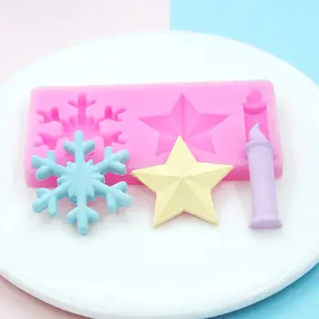 Kar tanesi Noel Kek silikon kalıp Mutfak Pişirme Aracı Çikolata Şeker Zanaat Kalıp Kek Dekorasyon Araçları Sabun Mum Pasta I
