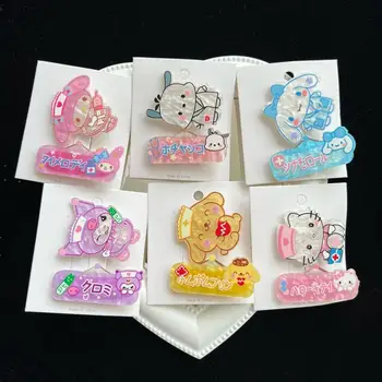 Kawaii Sanrio Hello Kitty Kuromi Mymelody Cinnamoroll Pochacco Pom Pom Purin Plaka Firkete Headdress Ins noel hediyesi Kız İçin