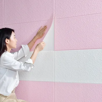 Kendinden yapışkanlı duvar çıkartmaları 3D diyatom çamur duvar kağıdı arka plan duvar dekorasyon nem geçirmez duvar kağıdı çıkartmaları