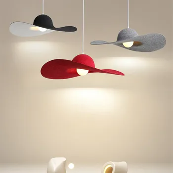 Keçe kolye lambaları İskandinav minimalist yaratıcı ışık tasarım Şapka kolye lamba Yemek Odası Yatak Odası Oturma Odası cafe dekor ışık