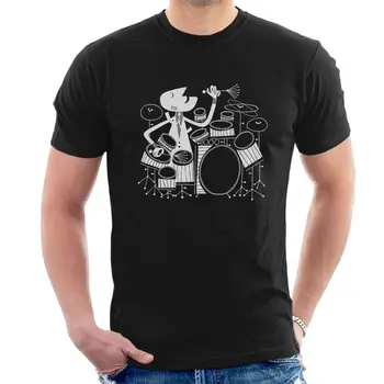 Komik Tasarım Caz Yumuşak Tarzı Davul Cubiem Davulcu T-Shirt. Yaz Pamuk O-Boyun Kısa Kollu erkek tişört Yeni Boyut S-3XL