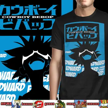 Kovboy Bebop Edward Anime Manga Yeni Erkek T Shirt Moda Popüler Tarzı erkek tişörtü Tasarım Bir Gömlek