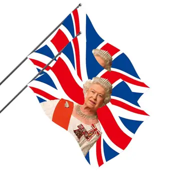 Kraliçe Elizabeth II Araba Bayrakları Kraliçe Elizabeth II Hatıra Araba Bayrağı 2 Set Birleşik Krallık Büyük Britanya Araba Bayrağı Kutuplu