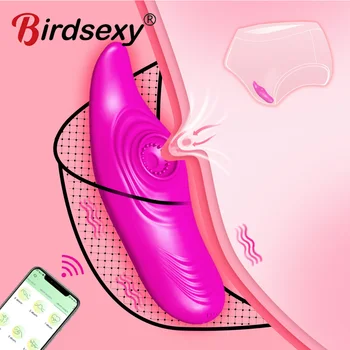 Külot Vibratör Görünmez Emme Vibratör Kadınlar için Klitoris Stimülasyon APP Bluetooth Kablosuz Kontrol Meme Yetişkin Seks Oyuncakları