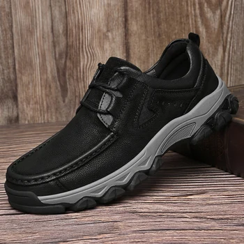 loafer'lar erkekler Hakiki Deri Erkek rahat ayakkabılar açık Lüks Marka Erkek Loafer'lar Moccasins Nefes Kayma Siyah erkek ayakkabısı