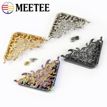 Meetee 10/20 Adet 46 * 63mm Çanta Köşe Koruyucu metal tokalar Bagaj Deri Kenar Bantlama Klip Toka Dekoratif Toka Aksesuarları