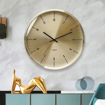 Metal İskandinav duvar saati Altın Modern Tasarım İzle Ev Oturma Odası Büyük Lüks Saat Mekanizması Horloge Murale Dijital Saatler