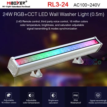 MiBoxer 0.5 m 24W RGB + CCT led duvar yıkayıcı ışık Su Geçirmez IP66 AC100 ~ 240V Yüksek Gerilim Karartma açık hava aydınlatması 2.4 G Uzaktan Kumanda