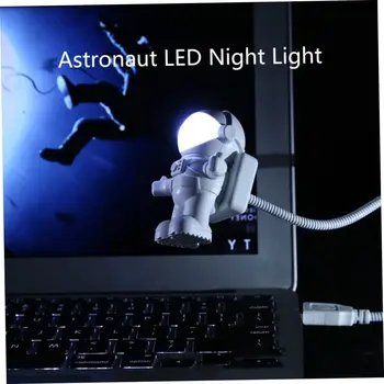 Mini Esnek USB Beyaz Astronot Tüp Taşınabilir LED Gece Lambası DC 5V Ampul Bilgisayar Dizüstü PC Notebook için Okuma Lambası Dekor