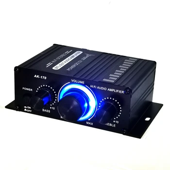 Mini Stereo Amplifikatör Dc12V Çift Kanallı Hi-Fi Ses Çalar, Motosiklet Araba Ev Kullanımı için Cep Telefonu Dvd Girişini Destekler