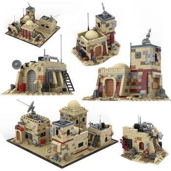 MOC Yıldız Film Tatooine Çöl Şehir Askeri Üs Radar İstasyonu Mimari Yapı Taşı SW Ev Tuğla çocuk için oyuncak Hediye