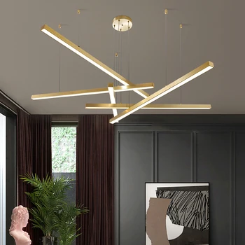 Modern 2/3/4/5 kafaları altın/siyah asılı ışıklar mutfak oturma odası Loft ayarlanabilir endüstriyel aydınlatma Led tavan LampCD