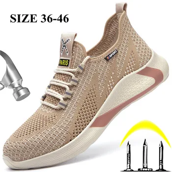 Nefes Hafif İş Sneakers Yıkılmaz Güvenlik Ayakkabıları çelik burun Koruyucu ayakkabı Delinmez Ayakkabı
