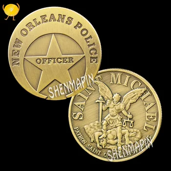 New Orleans Polis Memuru hatıra parası Aziz Michael Koruyucu Azizi Hukuk Mücadelesi Coin Onur Madalya Paraları Koleksiyon