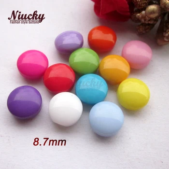 Niucky 8.7 mm Mini Renkli Ekmek Dikiş Düğmeleri Giysi Bebek El Yapımı Zanaat Dekoratif Düğmeler R0401-008