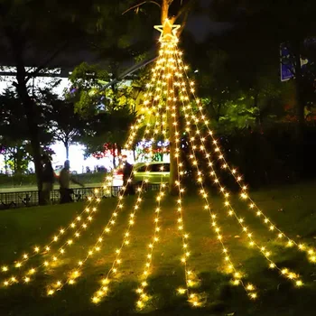 Noel tatil ışık ile AB / ABD plug dize ışıkları açık IP65 su geçirmez sokak Garland bahçe düğün dekor peri ışık