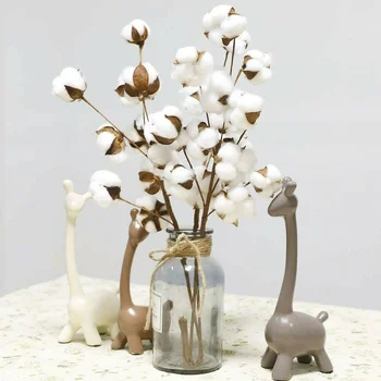 Noel yapay çiçekler Beyaz Pamuk Çiçekler Malzemeleri Düğün Araba Dekoratif Çelenkler Ev Dekor Dıy Hediyeler Kutusu Masa