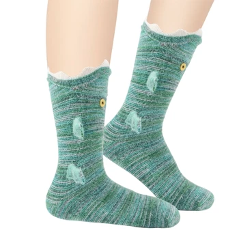 Noel Çorap 3d Timsah Örme Çorap Kadın Erkek Kış Sıcak Komik Hayvan Yeme Ayak Çorap Kat Çorap