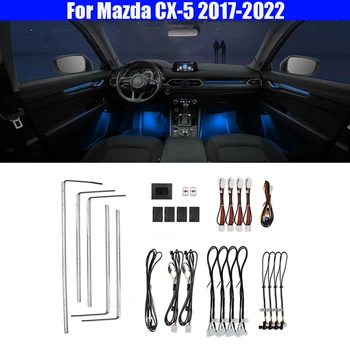 Oto Araba Mazda CX-5 2017-2022 Düğme Kontrolü Dekoratif Ortam Işığı 64 Renk Seti Atmosfer Lamba işıklı LED şerit