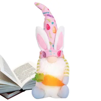 Paskalya tavşanı Gnome Peluş Bebek Sevimli Doldurulmuş Tavşan Cüceler Elf Süslemeleri Tatil Süslemeleri Partiler İçin Ev Ofis Daire H