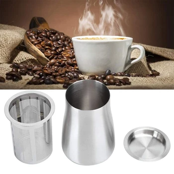 Paslanmaz Çelik Kahve Unu filtreli fincan Kullanımlık Kahve Tozu Elek Toz Geçirmez Toz Örgü Çay Filtre Sepeti Kahve Aksesuarları