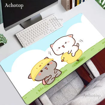 Pembe Kawaii Mouse Pad Sevimli ofis halısı Masa matı Mausepad Anime oyun mousepad Şeftali Mochi Kedi Aksesuarları Oyun Ayı Pc