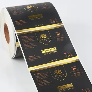 Pet Losyon Kozmetik Şişe için Altın Folyo Etiket Özel Logo Etiket Baskı Özel Etiketler