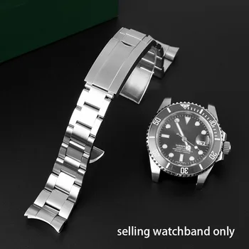 Rafine çelik ark ağız watchband Rolex bileklik çelik kemer siyah su hayalet Yeşil Su Hayalet dalgıç serisi 20mm Bilezik
