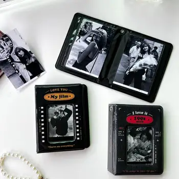 Retro Siyah 3 İnç Kpop Fotocard Tutucu Yıldız Takip Albümü Polaroid Albümü Idol Fotoğraf Kol Organizatör Instax Mini Albüm Fotoğraf