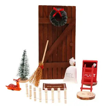 Roman Dollhouse Kapı Kolye Çekici Aşınmaya dayanıklı Dollhouse Duvar Süsü Narin Noel Dollhouse kapı Süsü